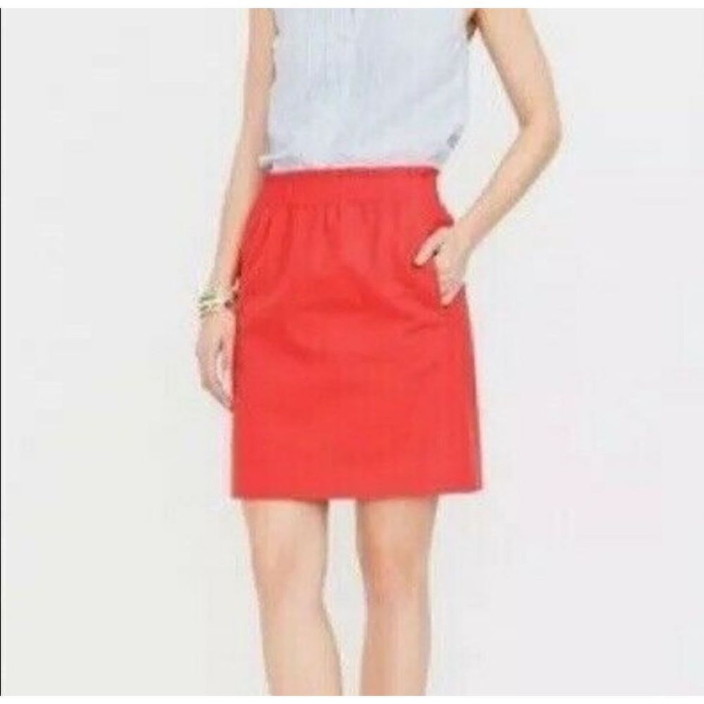 NWT J Crew Sidewalk red wool blend skirt sz 00